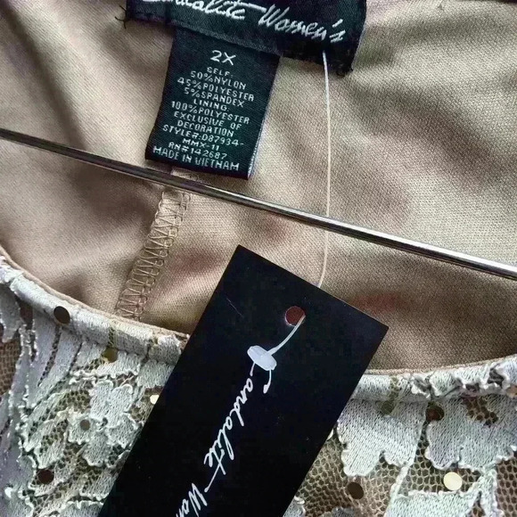 Cardalite Women's Dress Nude/tan sequined 2X - Picture 13 of 15